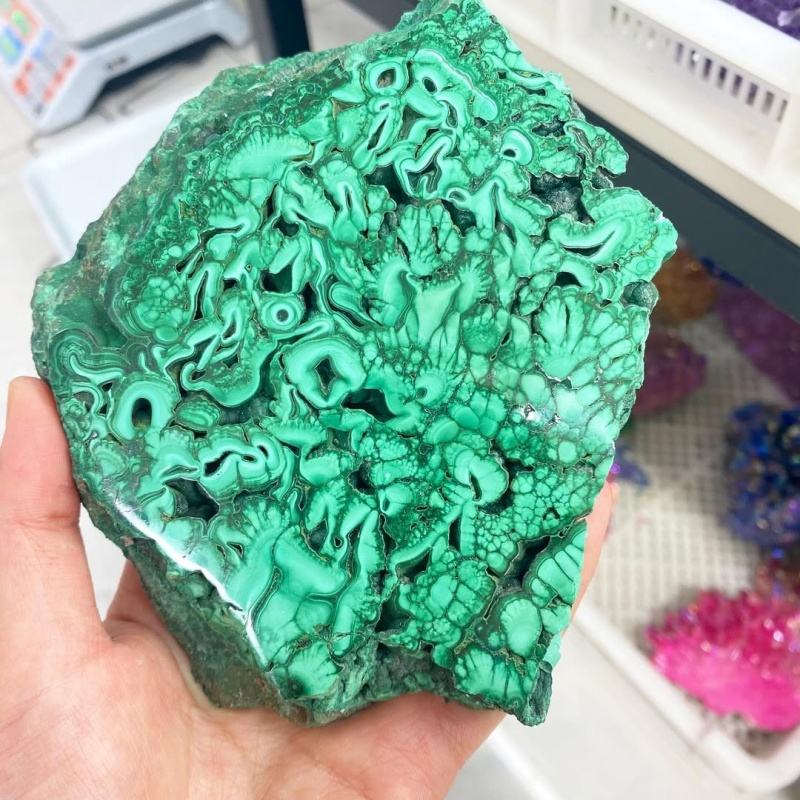 แผ่นมาลาไคต์สีเขียว