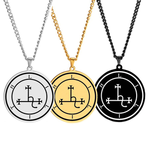 Pendentif Collier en Acier Inoxydable - Sceau de Lilith, Charme de la Déesse Nocturne, Sceau de Salomon, Amulette Sacrée de la Kabbale, Talisman Goetia - Product Image 1