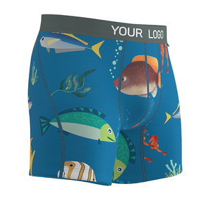 Pantalones Cortos Deportivos de Poliéster Transpirables Casuales de Tiro Medio con Estampado Animal para Hombre, Logotipo Personalizado 2024, Marca de Calidad, Ropa Interior al por Mayor - Product Image 4