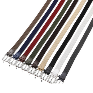 Cintura in Pelle Intrecciata Elastica Tinta Unita 3,5 Cm per Uomo e Donna, Cintura alla Moda - Product Image 1