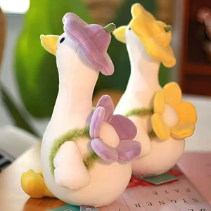 Venta al por mayor transfronteriza: Muñecos de peluche de pato con flor, súper suaves, adorables, para abrazar, adornos creativos, alivio del estrés, personalizables - Product Image 6