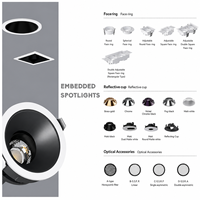 Plafonnier LED intelligent Zigbee Tuya 3 CCT sélectionnables IP44 anti-éblouissement COB en fonte, dimmable, pour hôtels, bureaux et espaces commerciaux