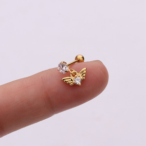 Nhiều Thiết Kế Thép Không Gỉ Barbell Với Cz Flower Moon Heart Wing Helix Sụn <span class=keywords><strong>Dangle</strong></span> <span class=keywords><strong>Earring</strong></span> Vành Tai Conch Rook Bông Tai - Product Image 5