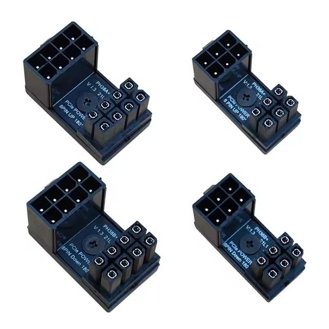 GPU VGA PCIe 8 Pin 6 Pin U Turn 180 Degree Angle Connector Power Adapter Board for Desktop Graphics Card