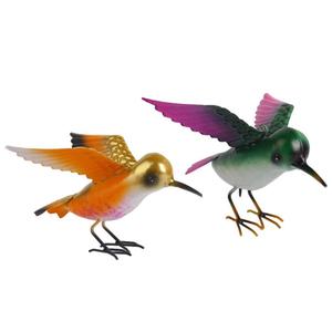 Arancione in ferro di uccello statua di opere d'arte per mobili da giardino centrotavola regalo