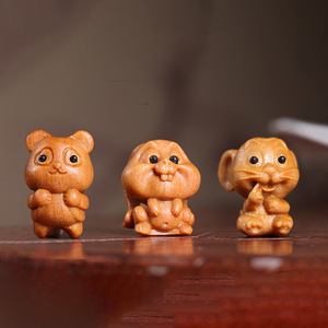 พวงกุญแจรูปม้าไม้แกะสลักลายการ์ตูน ของขวัญพกพาสะดวกสำหรับตรุษจีน - Product Image 2