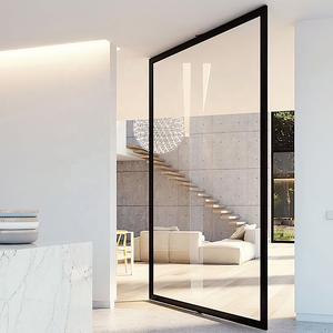 Nuovo <span class=keywords><strong>Design</strong></span> Porta Pivotante Moderna in Alluminio per <span class=keywords><strong>Interni</strong></span>, Rotazione a 360 Gradi, Porta Girevole in Vetro per Corridoi e Grandi Ingressi - Product Image 4