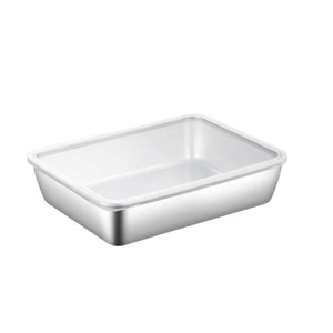 Boîte de conservation alimentaire carrée en acier inoxydable avec couvercle en plastique pour la préparation des repas et l'utilisation en cuisine, de 13x11x5cm à 42x33x5cm - Product Image 2