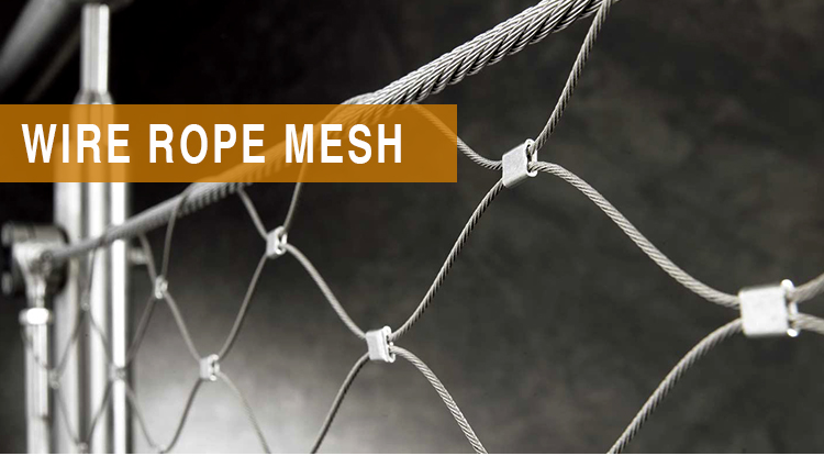 Custom Stainless Steel Woven 304 Wire Rope Mesh Knotted