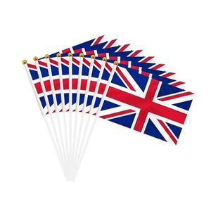 ธงมือถือขนาดเล็กทำจากโพลีเอสเตอร์ขายส่ง ธงอังกฤษแบบโบกมือพร้อมด้ามพลาสติก - Product Image 1