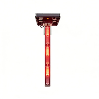 Feu de signalisation solaire vertical à 48 LED SRD48 avec contrôle automatique de la lumière, en acier inoxydable, pour balise de sécurité routière rouge/bleue