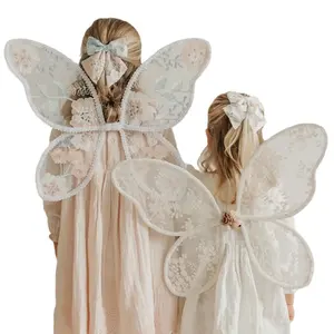 Morandi Peony Embroidered Butterfly Wings For Kids Decoration Princess Style Baby's Birthday Prop