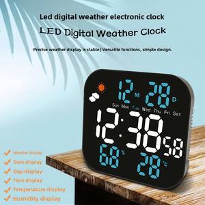 Reloj de Pared Digital Grande al por Mayor con Control Remoto Electrónico, Doble Alarma, Estación Meteorológica, Temperatura, Humedad y Fecha - Product Image 4