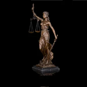Clássico deusa da justiça estátua de bronze escultura