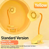 Ventilateur de poussette OEM avec fonction diffuseur d'arômes, 1200 mAh, ventilateur à clipser pour poussette, lit, bureau, forme de carillon, ventilateur mignon pour enfants