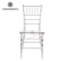 Fauteuil Chiavari en Résine Transparente Effet Cristal pour Événements, Idéal Mariages, Hôtels, Vente en Gros