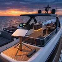 Solution d'alimentation Internet par satellite Starlink Mini de qualité marine : Support trépied PM166S résistant à la corrosion pour flottilles maritimes et de camping-cars