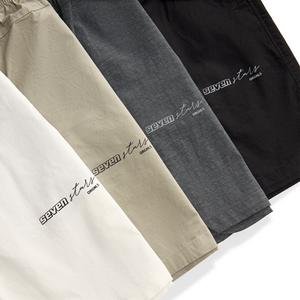 Bermudas medias de punto sólido transpirable cintura elástica 95% algodón Casual 5% Spandex Vietnam ropa de hombre corto - Product Image 5