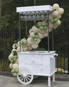 Event PVC Birthday Champagne Wheel Cart Wedding Decor Champagne Cart For Event Wheels