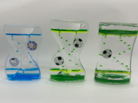 Décoration d'intérieur créative personnalisée anti-stress en acrylique, minuteur liquide en forme de ballon de football, sablier à gouttes, disponible en OEM/ODM, cadeau souvenir