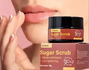 Crème éclaircissante au sucre roux exfoliant végétalien de marque privée OEM baume pour le soin des lèvres exfoliant pour les lèvres foncées