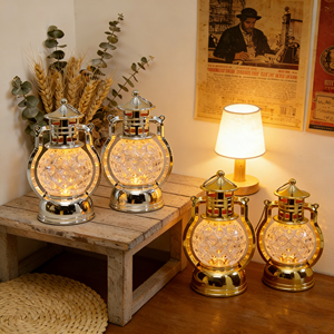 LED lanterna di cristallo <span class=keywords><strong>Vintage</strong></span> portacandele elettriche e vasetti oro bianco eco-friendly lampada da tavolo per decorazioni per la casa di natale - Product Image 1