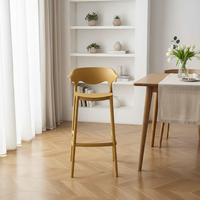 Chaises de jardin modernes empilables en PP pour restaurant, café, bar, tabourets de bar en plastique avec accoudoirs, polypropylène coloré pour l'extérieur