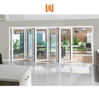 Porte en verre moderne coupe-vent isolation thermique économie d'espace porte pliante en PVC