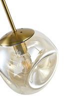 Lustre LED contemporain moderne de luxe à hauteur réglable, monté en surface, avec globe en verre ambré E27, garantie 3 ans, CRI élevé
