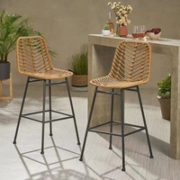 Tabouret haut populaire à prix d'usine, style moderne en rotin, tabouret de cuisine, de salle à manger, de restaurant, de bar en bois
