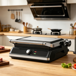 Gaufrier électrique belge 180° avec plaques antiadhésives pour sandwichs, steaks et grillades – Appareil de cuisine domestique et extérieur - Product Image 4