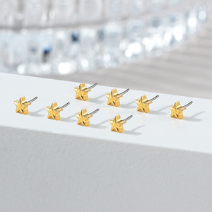 Toposh F136 Maan Ster Zon Lip <span class=keywords><strong>Labret</strong></span> <span class=keywords><strong>Piercing</strong></span> Titanium Oor Septum Theadless Push-In Top G23 Titanium <span class=keywords><strong>Piercing</strong></span> - Product Image 3