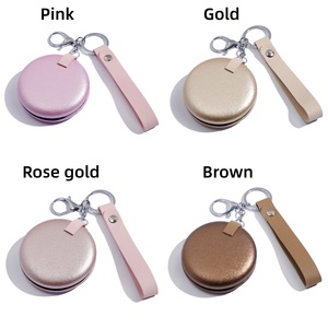 Stylish Double-sided <strong>Mirror</strong> With Keyring and Personalized <strong>Leather</strong> <strong>Strap</strong> Custom <strong>Leather</strong> Portable <strong>Mirrors</strong> - Product Image 6
