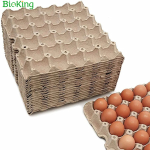 Bioking nhà máy tùy chỉnh số lượng lớn khuôn gà trứng điền chủ món ăn <span class=keywords><strong>carton</strong></span> Nâu trống giấy tự nhiên bột giấy gà trứng khay - Product Image 1