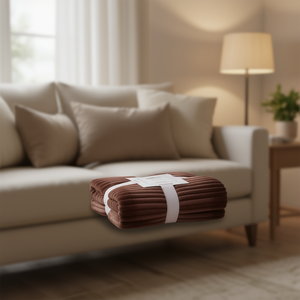 Coperta in pile corallo creativa per la casa 180x200cm, tinta unita, stampa digitale, per uso invernale domestico, stile rettangolare pieghevole - Product Image 2