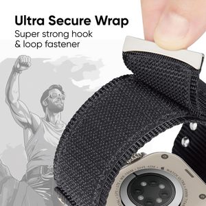 Correa deportiva compatible con <span class=keywords><strong>Apple</strong></span> <span class=keywords><strong>Watch</strong></span> Ultra <span class=keywords><strong>3</strong></span> 2 1, correa ancha de nailon para deportes al aire libre para hombre, 49 mm, 46 mm, 45 mm, 44 mm, 42 mm - Product Image 3