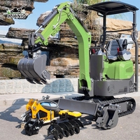 Mini-excavatrice LAWNIO avec châssis télescopique en option, utilisation polyvalente pour les travaux en verger, livraison gratuite