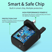 Charger HP Ponsel Cepat Isi Daya PD Tipe C 20W USBC UK Grosir Logo Kustom Laris untuk iPhone Samsung Android