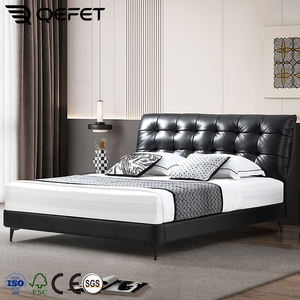 Muebles indios Dormitorio Cama Moderna Chica Dormitorio Muebles Simple Cama doble Cuero Lujo Moderno - Product Image 1