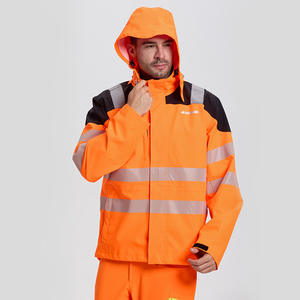 Ensemble de vêtements de travail haute visibilité réfléchissants, orange, nylon, imperméable, vêtements de sécurité pour atelier, usage extérieur - Product Image 4