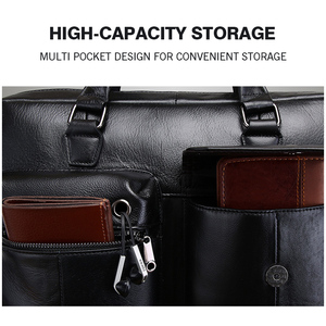 Borsa a Tracolla in Vera <span class=keywords><strong>Pelle</strong></span> per <span class=keywords><strong>Uomo</strong></span>, Valigetta per Affari con Scomparto per Laptop, Borsa da Viaggio di Alta Qualità - Product Image 5