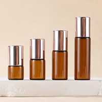 Flacon Roll-on 3ml 5ml 10ml Vide Petit Échantillon Emballage Cosmétique Verre Brun Transparent Flacon Roll-on Huile Essentielle Parfum