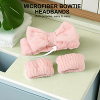 Vente en gros Nettoyage du visage Microfibre Noeud papillon Bandeau Bracelet Démêlant Brosse à cheveux avec miroir Ensemble pour femmes Accessoires de cheveux