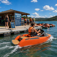 Bateau électrique haute vitesse XHX 10KW 30-40 km/h, mini karting jetski avec autonomie de 30-60 minutes pour 2 personnes