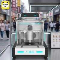 Imprimante alimentaire IA commerciale, machine à peinture en pâte à sucre personnalisée, distributeur automatique intelligent Panda, équipement de fabrication de bonbons en libre-service