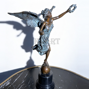 Điêu khắc thiên thần bằng đồng retro theo phong cách Châu Âu dưới dạng nữ thần chiến thắng, một nghệ thuật trang trí và thủ công - Product Image 6