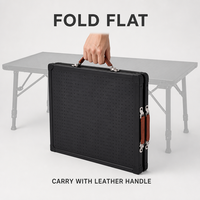 Table de camping pliante YYD OVERLAND en alliage d'aluminium avec plateau perforé à tenons et mortaises, bureau de pique-nique portable d'extérieur avec poignée en cuir