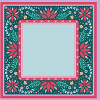 Alas Meja Mahjong Yunduo Mewah Desain Artistik Gaya Mary Benson Motif Bunga dan Garis Anti Selip Bahan Neoprena
