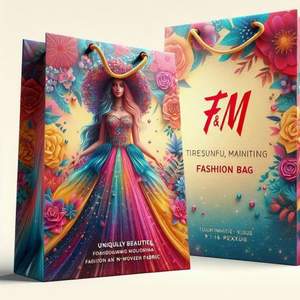 Bolsas de regalo para ropa con estampado de flores-Bolsas de recuerdo con revestimiento mate Premium Bolsas de papel para compras Proveedor Bolsos de gama alta - Product Image 2