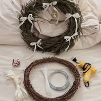 Grande couronne de vigne naturelle brune de 30 cm, faite à la main, en rotin sec, pour mariage, Noël, décoration murale de ferme